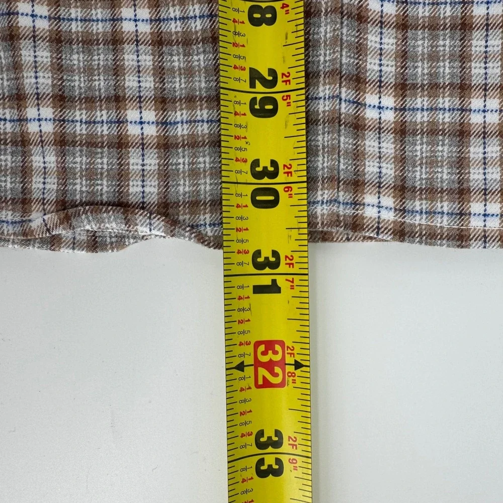 Banana Republic Luxe Flannel Slim Fit Plaid Button Down‎ Shirt XL Mens